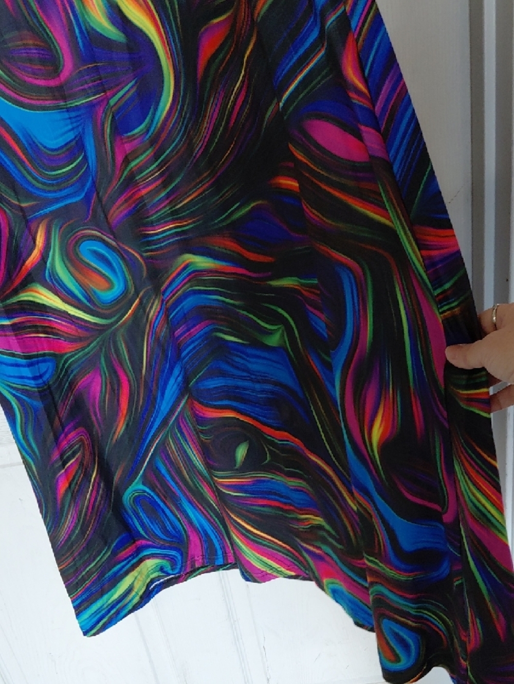 Multi-Color Swirl Sleeveless Maxi Dress - Black Base - Picture 2 of 5